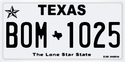 TX license plate BOM1025