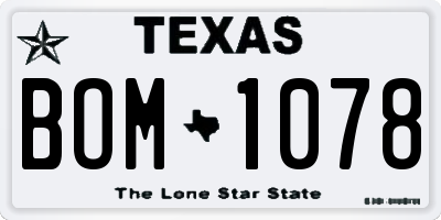 TX license plate BOM1078