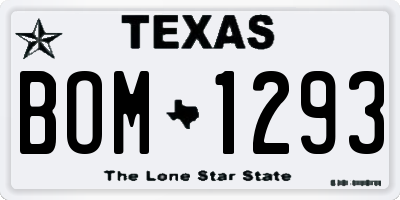 TX license plate BOM1293
