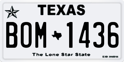 TX license plate BOM1436