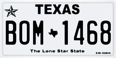 TX license plate BOM1468