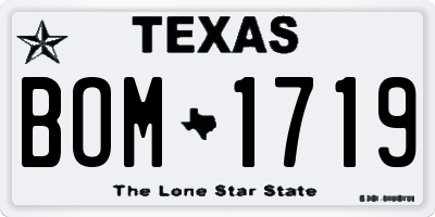 TX license plate BOM1719