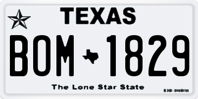 TX license plate BOM1829