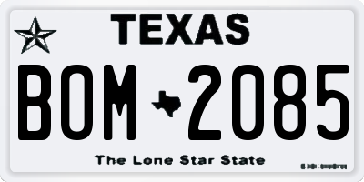 TX license plate BOM2085
