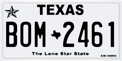 TX license plate BOM2461