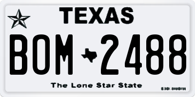 TX license plate BOM2488