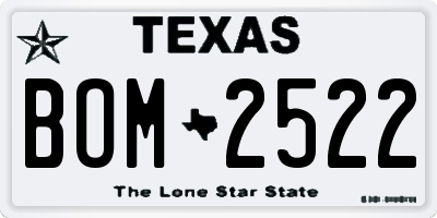 TX license plate BOM2522