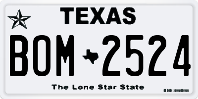 TX license plate BOM2524
