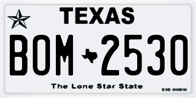 TX license plate BOM2530