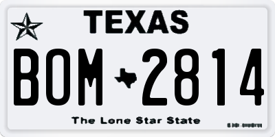 TX license plate BOM2814
