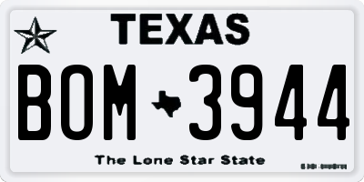 TX license plate BOM3944