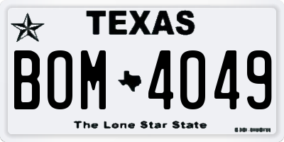 TX license plate BOM4049