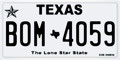 TX license plate BOM4059