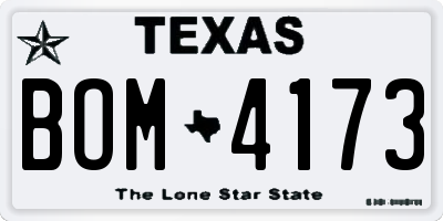 TX license plate BOM4173