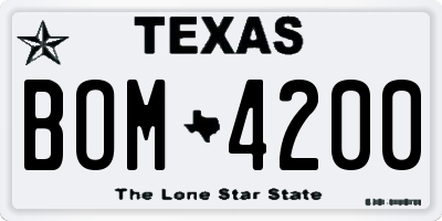 TX license plate BOM4200