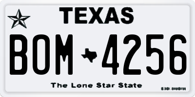 TX license plate BOM4256