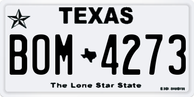 TX license plate BOM4273
