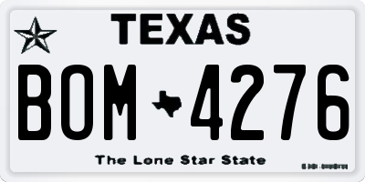 TX license plate BOM4276