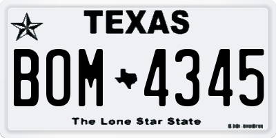 TX license plate BOM4345