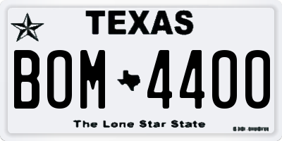 TX license plate BOM4400
