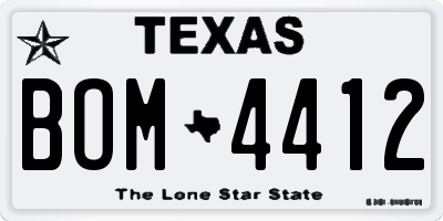 TX license plate BOM4412