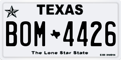 TX license plate BOM4426