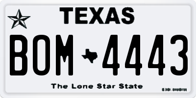 TX license plate BOM4443