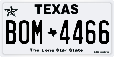 TX license plate BOM4466