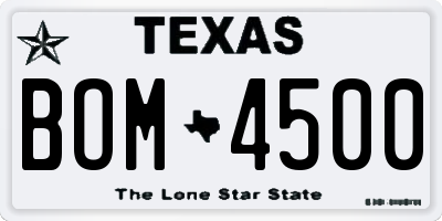 TX license plate BOM4500
