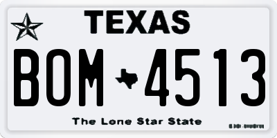 TX license plate BOM4513