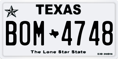 TX license plate BOM4748