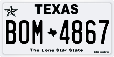 TX license plate BOM4867