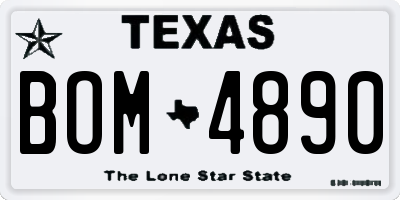 TX license plate BOM4890