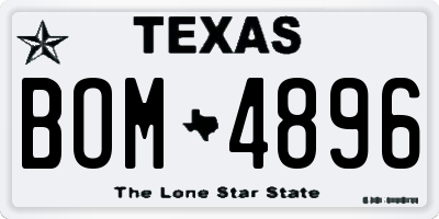 TX license plate BOM4896