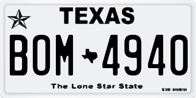 TX license plate BOM4940