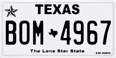 TX license plate BOM4967