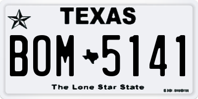 TX license plate BOM5141