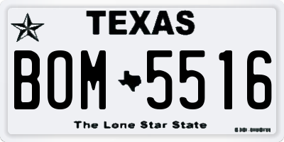 TX license plate BOM5516