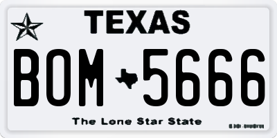 TX license plate BOM5666