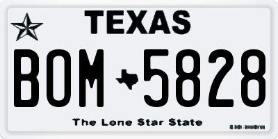 TX license plate BOM5828