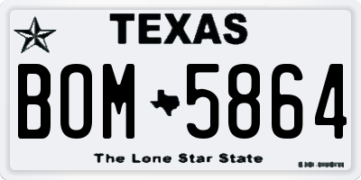 TX license plate BOM5864