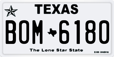 TX license plate BOM6180