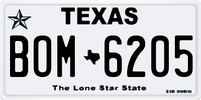 TX license plate BOM6205