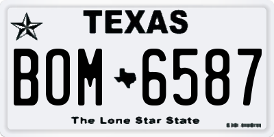TX license plate BOM6587