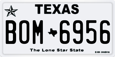 TX license plate BOM6956