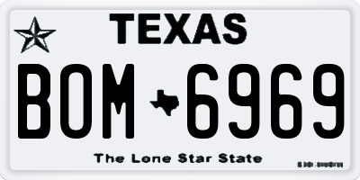 TX license plate BOM6969