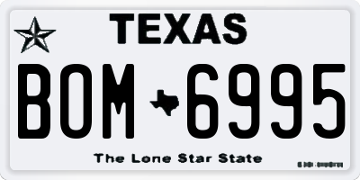 TX license plate BOM6995