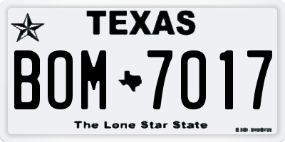 TX license plate BOM7017
