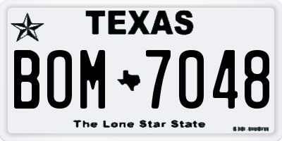 TX license plate BOM7048