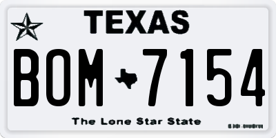 TX license plate BOM7154